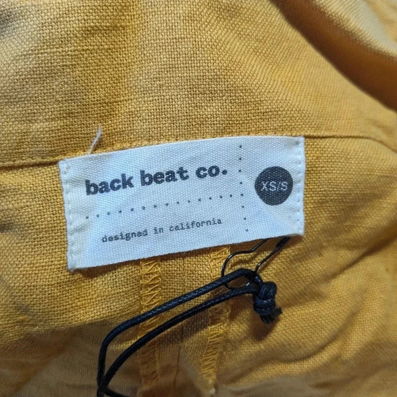 NEW Back Beat Co. Yellow Dylan Robe Jacket Pockets XS Small Hemp Linen - Picture 5 of 9